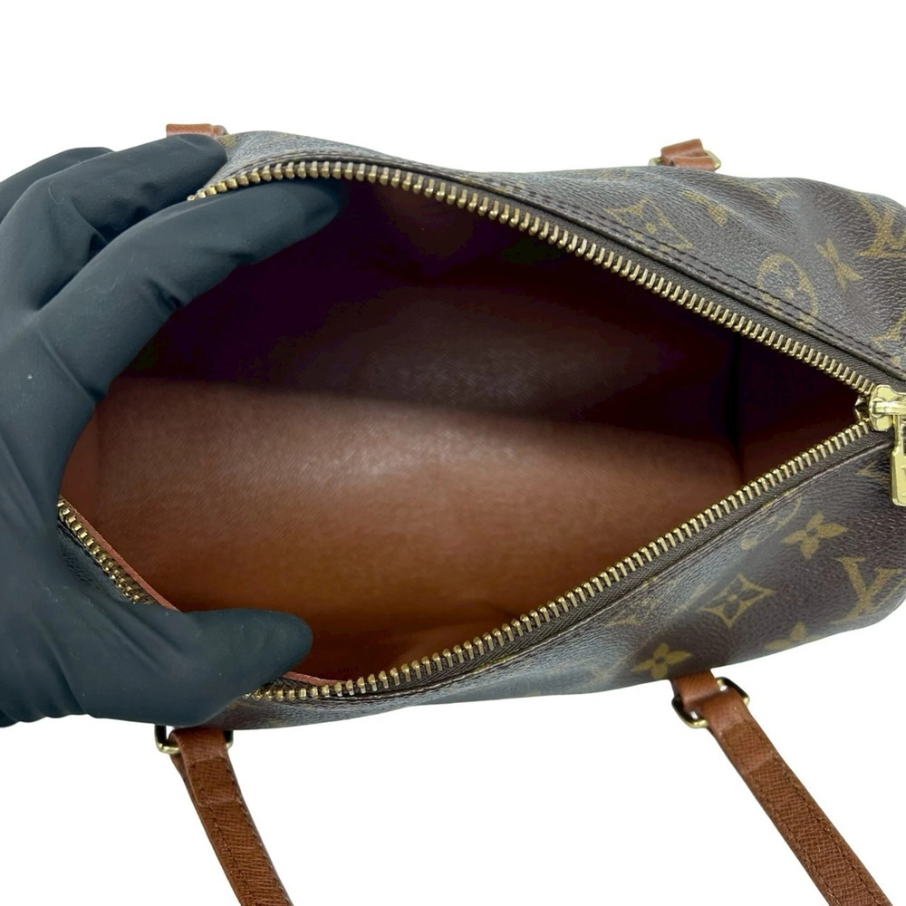 LOUIS VUITTON Authentic Vintage Brown Monogram Leather Papillon 26 Boston Bag - Picture 9 of 9
